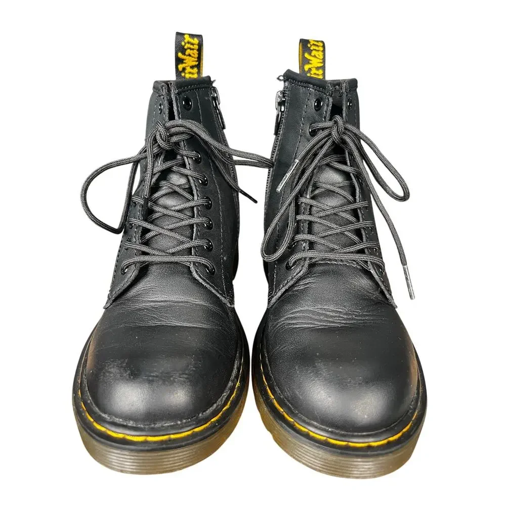 Dr. Martens Kids 1460 J Black Leather Lace Up Combat Boot Size US 2